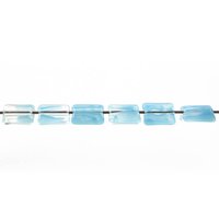 Vintage 9x6mm Rectangular Aqua Glass Givre Beads