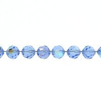 Vintage 8mm Faceted Round Beads, Light Sapphire AB Czech Machine Cut Crystal
