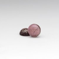 15mm Round Cabochons, Purple and Gold Lampwork Glass Stones (2)