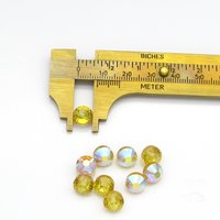 8mm Nailhead Beads, Vintage Light Topaz AB Machine Cut Crystal, Side-Drilled Faceted Rounds