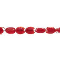 11x8.5mm Pinched Oval Beads with Red Givre