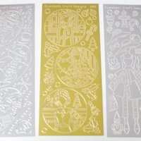 Christmas Doll Outline Stickers 9" x 4" Peel-Off Sheets, Set of 3