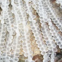 6x4mm Frosted Teardrop Briolettes, Matte Crystal Czech Pressed Glass Beads (100)