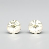 14mm Sea Urchin Carved Rivoli, Crystal Silver Shade Partially Frosted Round Stone, Foiled Point Back (2)