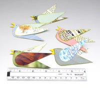 Paper Collage Birds Set of 5 Junk Journal Ephemera, Whimsical Scrapbook Embellishments