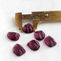 Vintage Glass Cabochons with Wrapping Channel, Unfoiled Amethyst
