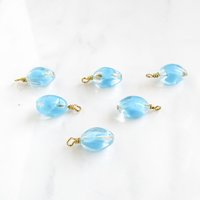 21mm Handmade Charms with Wire Wrapped Vintage Glass Beads (6)