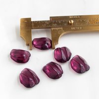 Vintage Glass Cabochons with Wrapping Channel, Unfoiled Amethyst