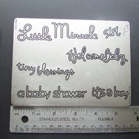 Large Provo Craft Metal Die, Script Phrases