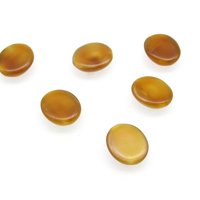 Vintage 12x10mm Oval Cabochons, Golden Brown Moonglow Flat Back Glass Stones