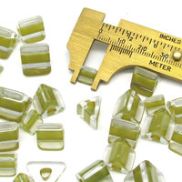 Khaki Furnace Glass Triangular Beads 