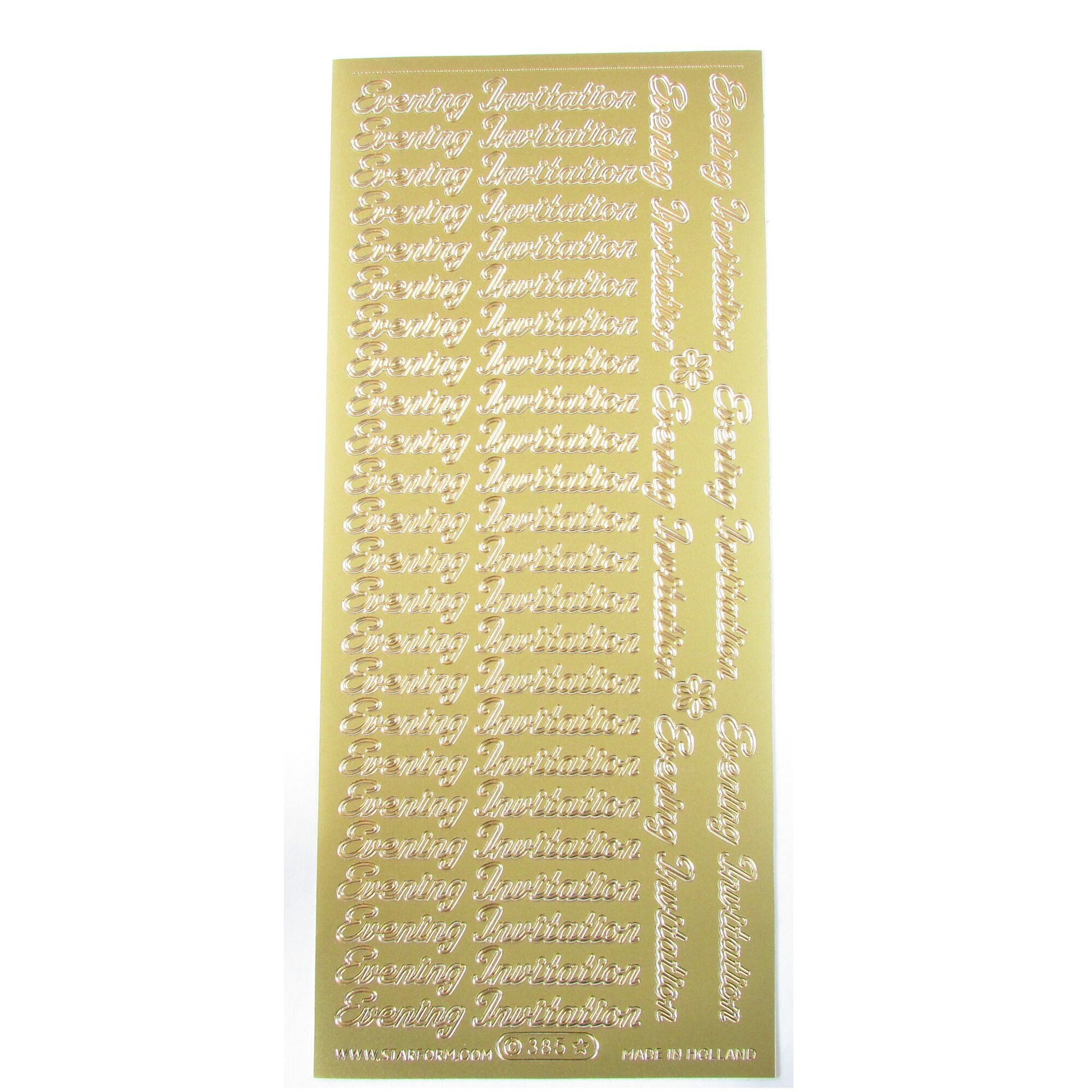 Fancy Script Text Stickers, Bundle of 7 Assorted 9" x 4" Peel-Off Sheets