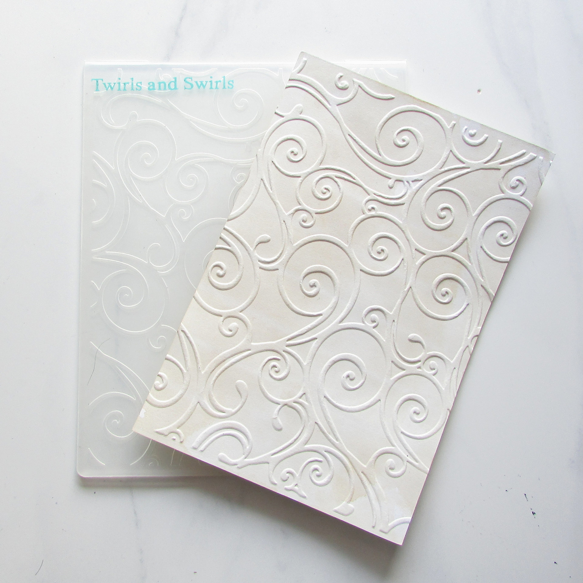 Plastic A2 Embossing Folder, Twirls & Swirls Gently Used 