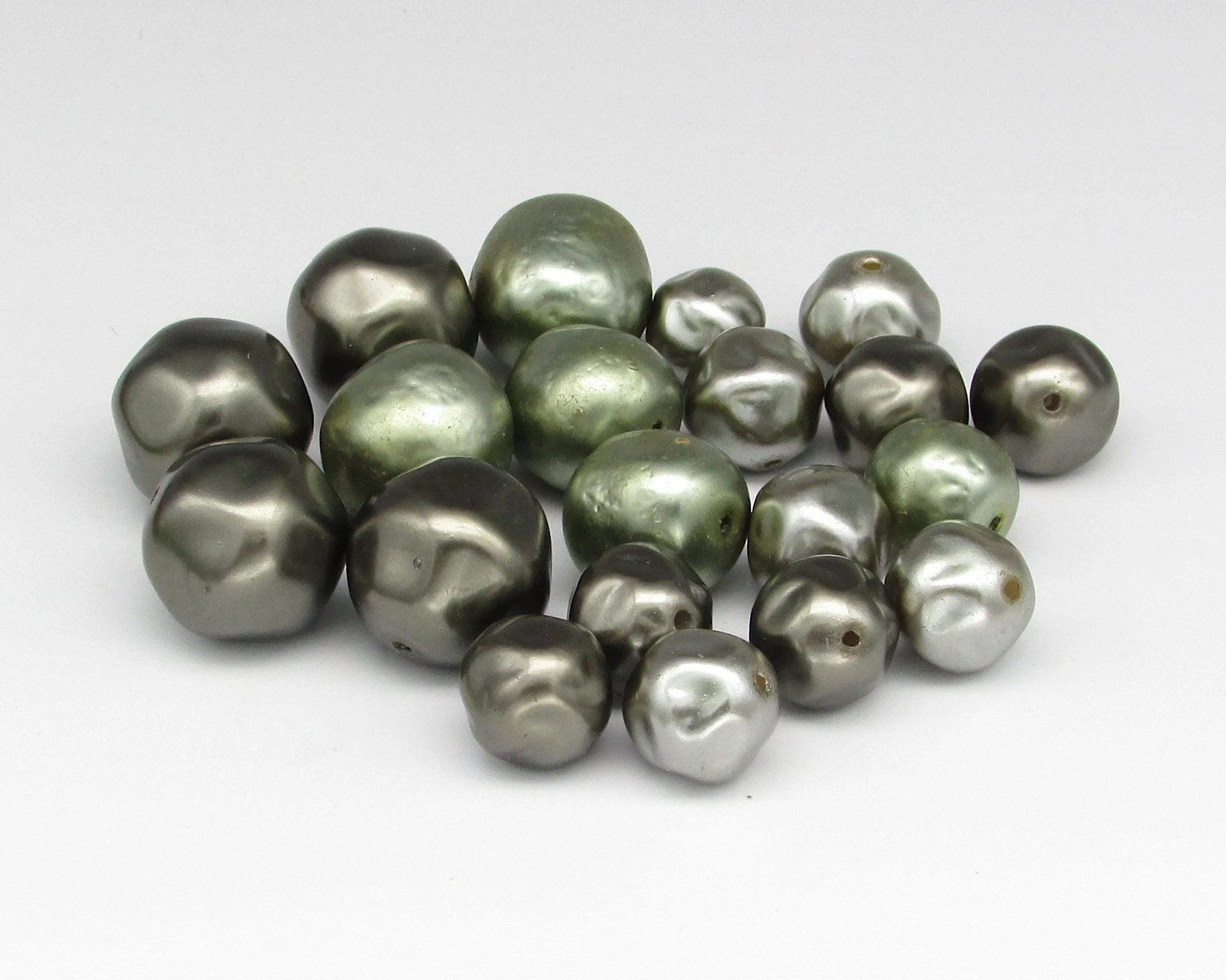 Vintage Gray Faux Pearl Bead Mix