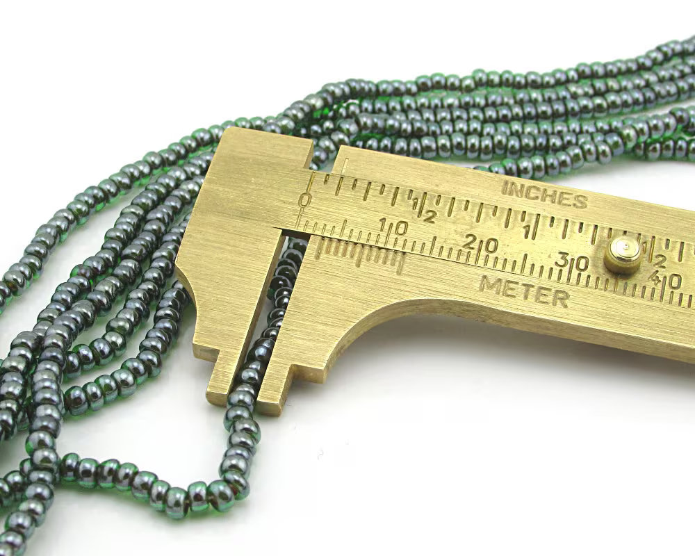 8/0 Czech Glass Seed Beads, Vintage 20" Strands 2mm Emerald AB Mini Rocailles (3)