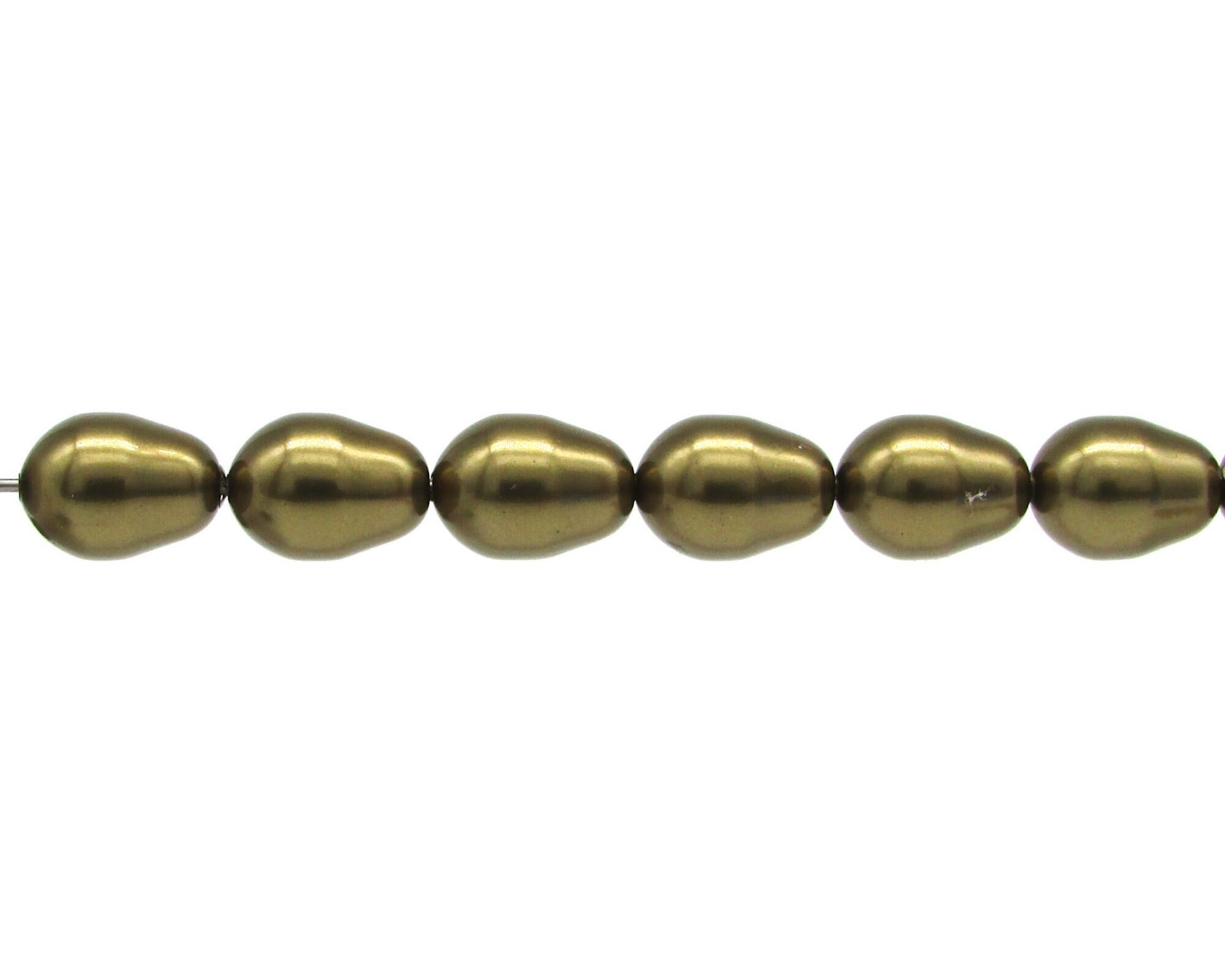 11x8mm Baroque Teardrops, Antique Brass Crystal Pearl Beads