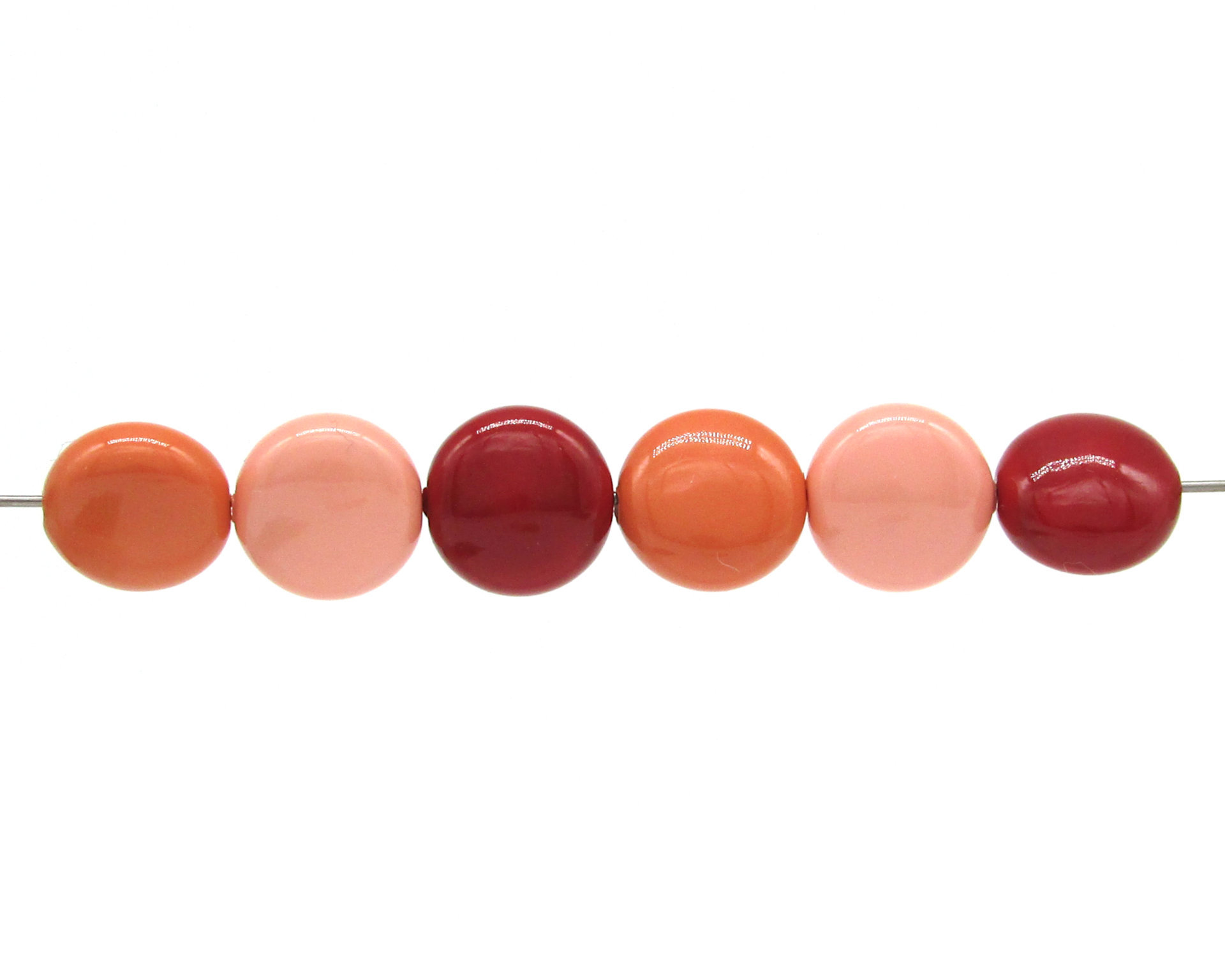 12mm Puffed Coin Bead Mix (15pc)