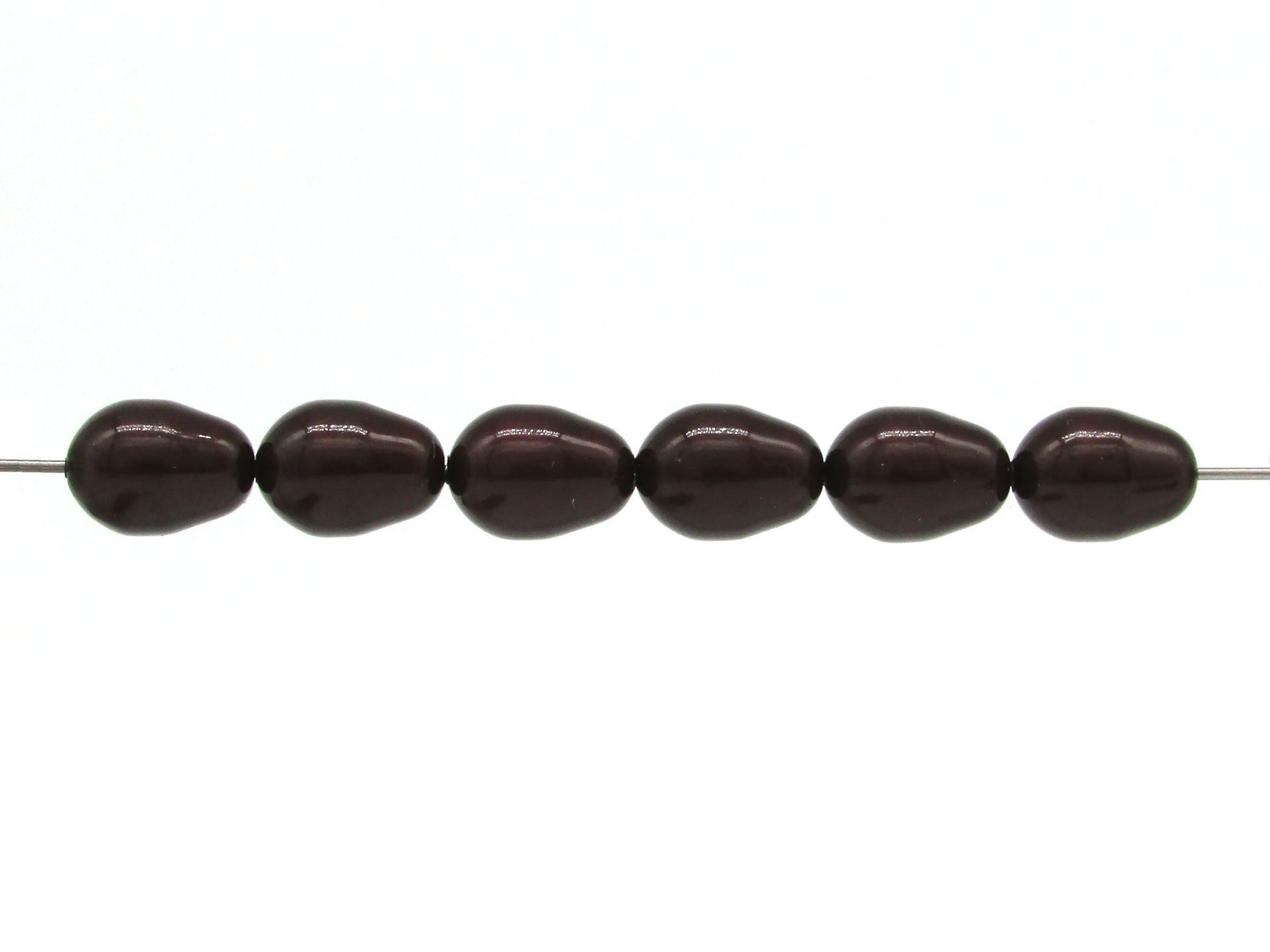 11x8mm Baroque Teardrops, Maroon Crystal Pearl Beads