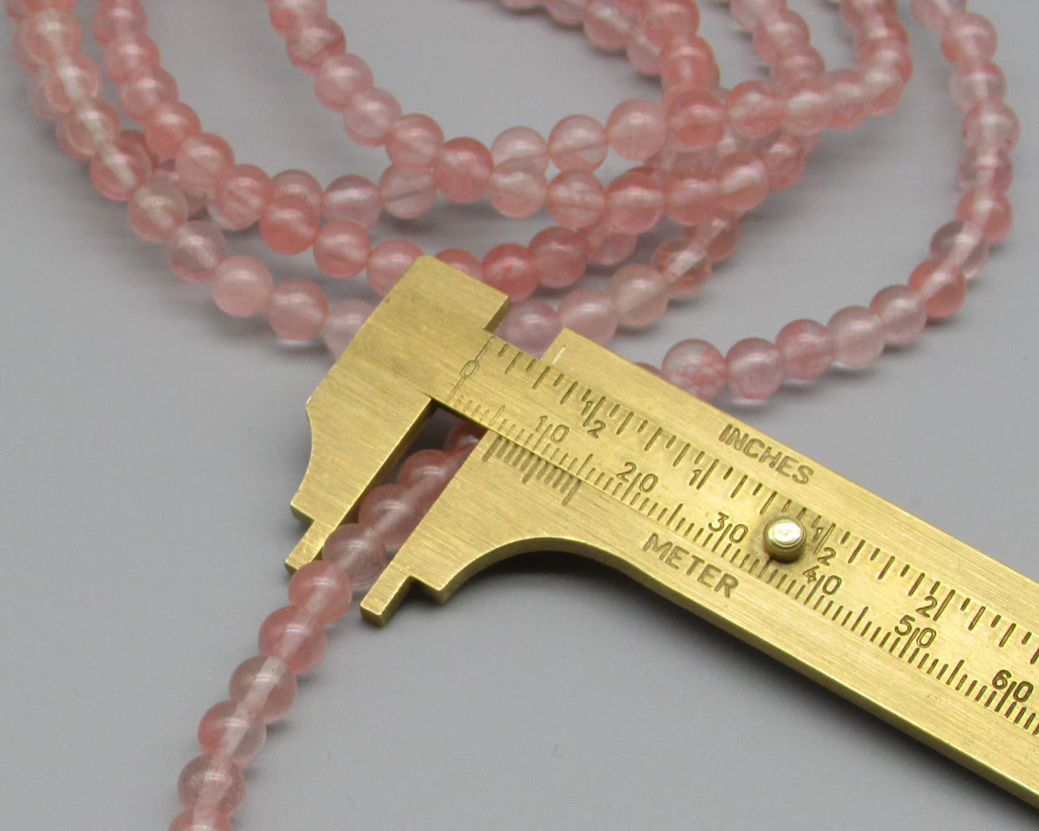 6mm Cherry Quartz Beads, Pink Faux Gemstone Glass Rounds, 15.75" Strand