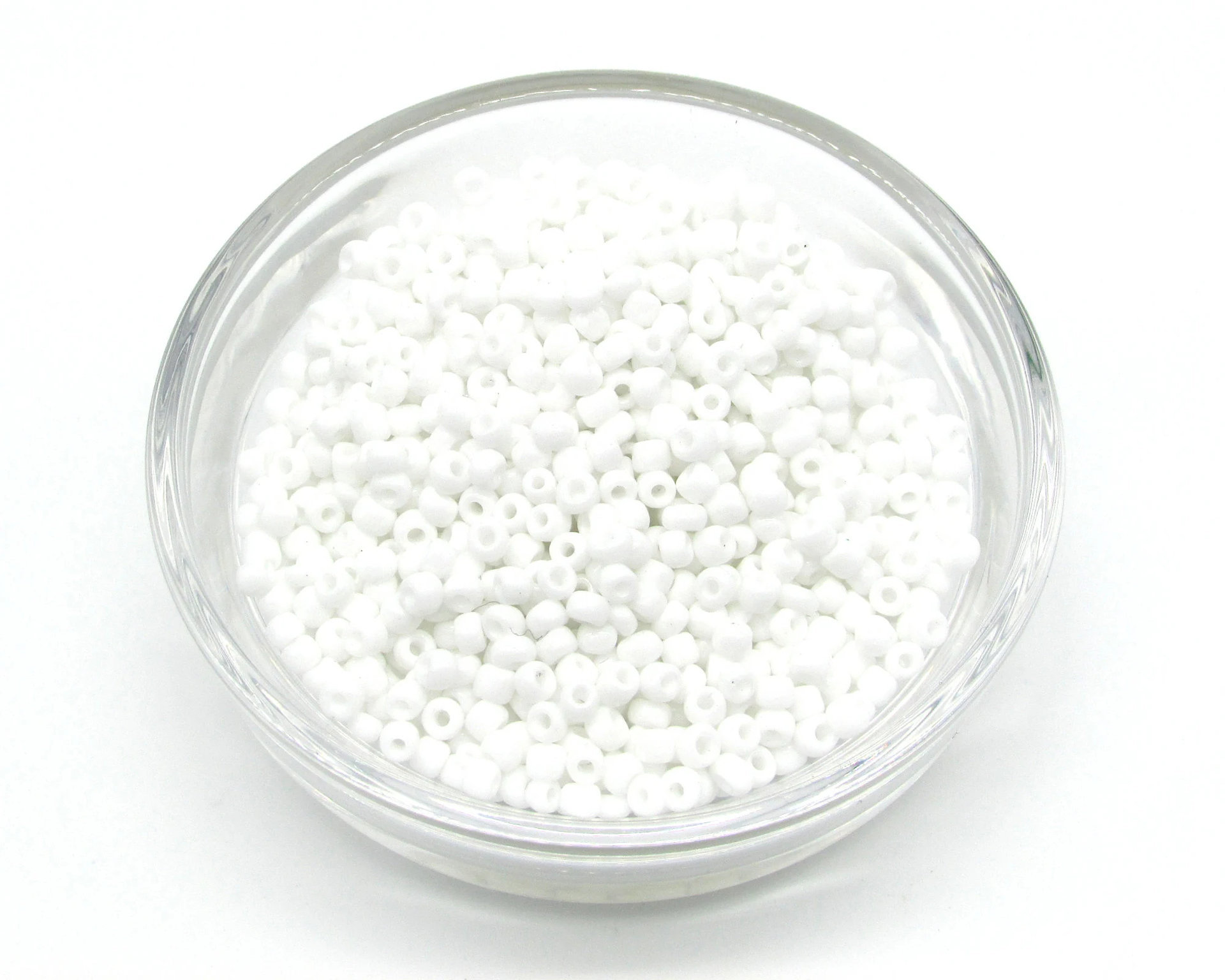 8/0 Round Seed Beads Opaque White (25g)
