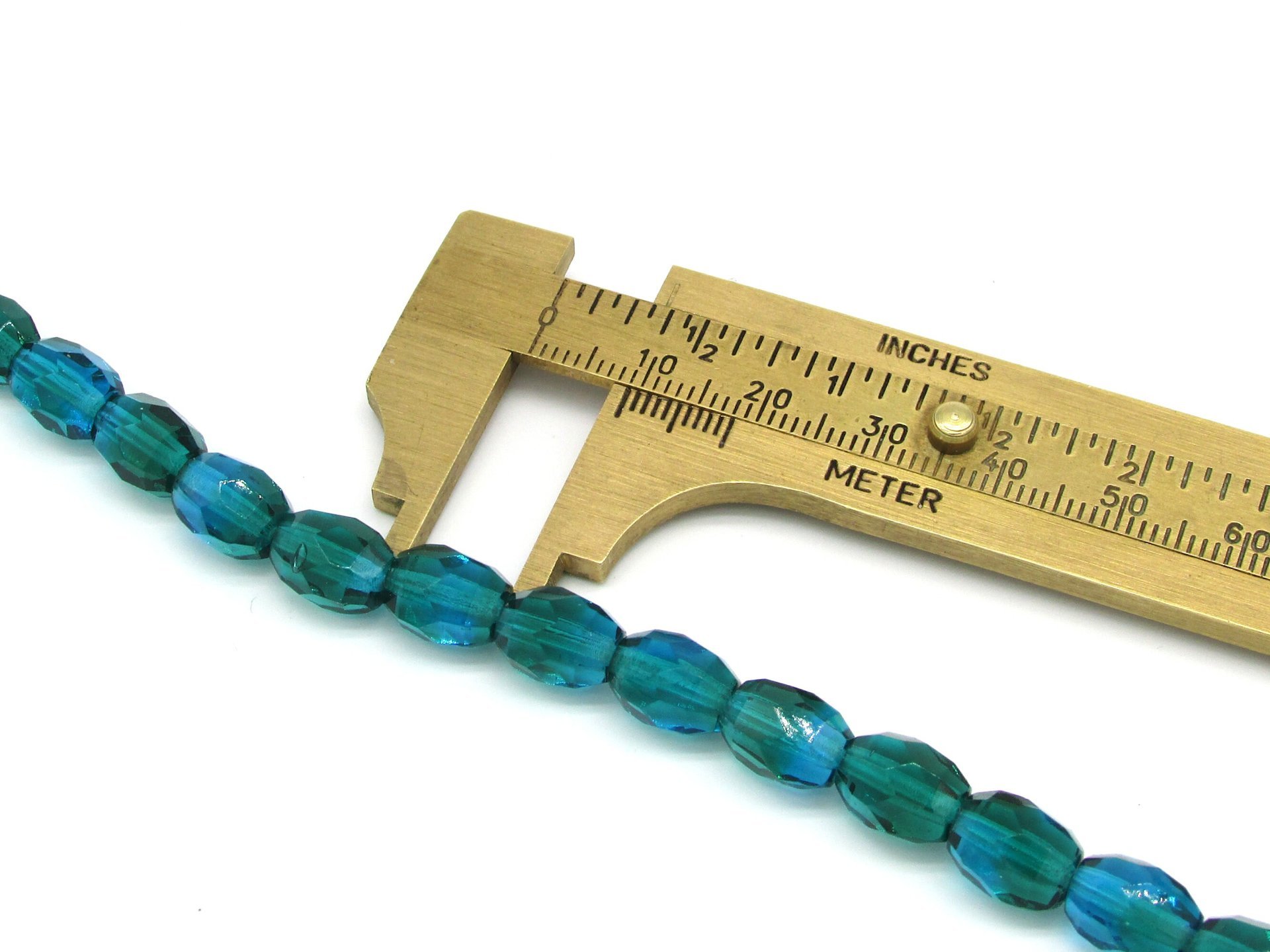 10mm Faceted Ovals, Two-Tone Translucent Czech Fire Polished Beads, Aqua and Emerald