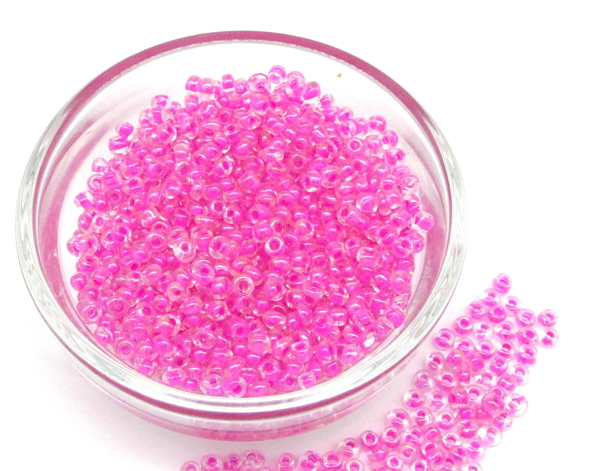10/0 Pink Lined Lustre Mini Rocailles (25g)