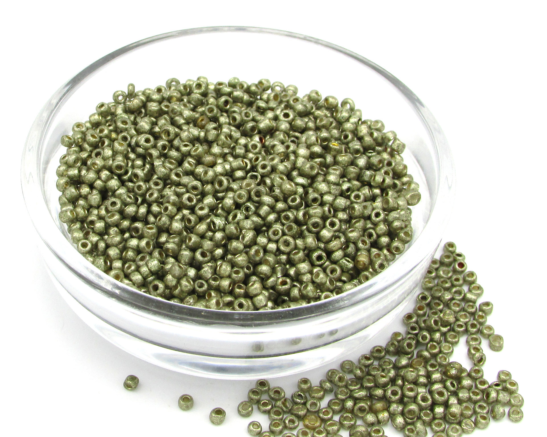 11/0 Seed Beads, Metallic Brown Mini Rocailles, Tiny Opaque Spacers (25g)