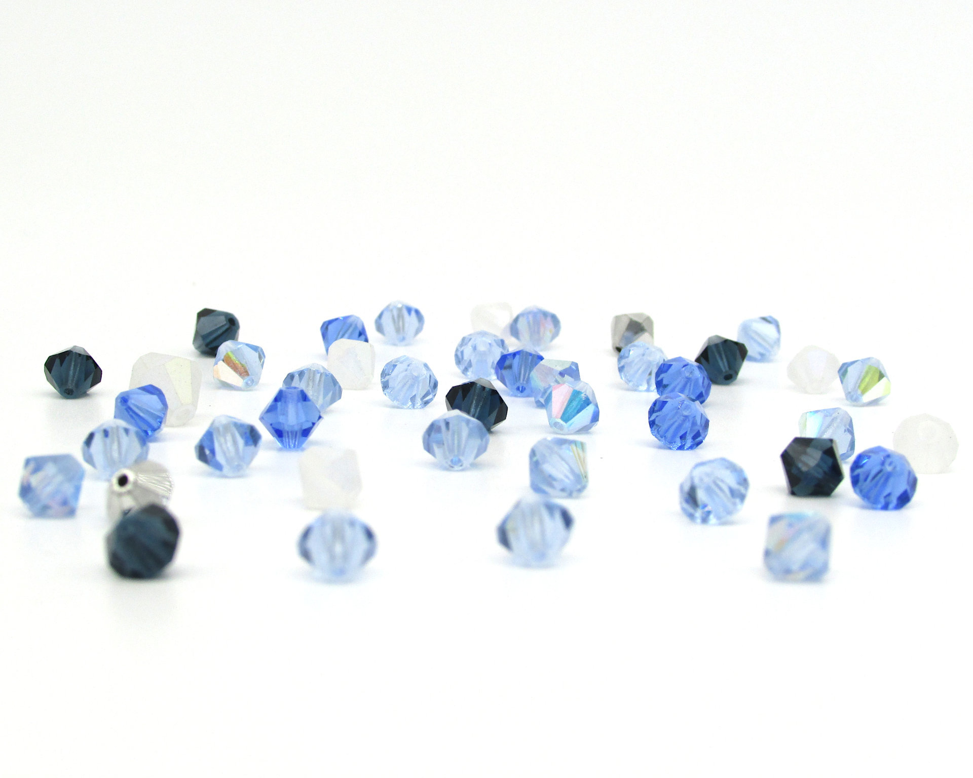 Czech Crystal Bead Mix, 4.5-8mm Faceted Bicone Assortment (48)
