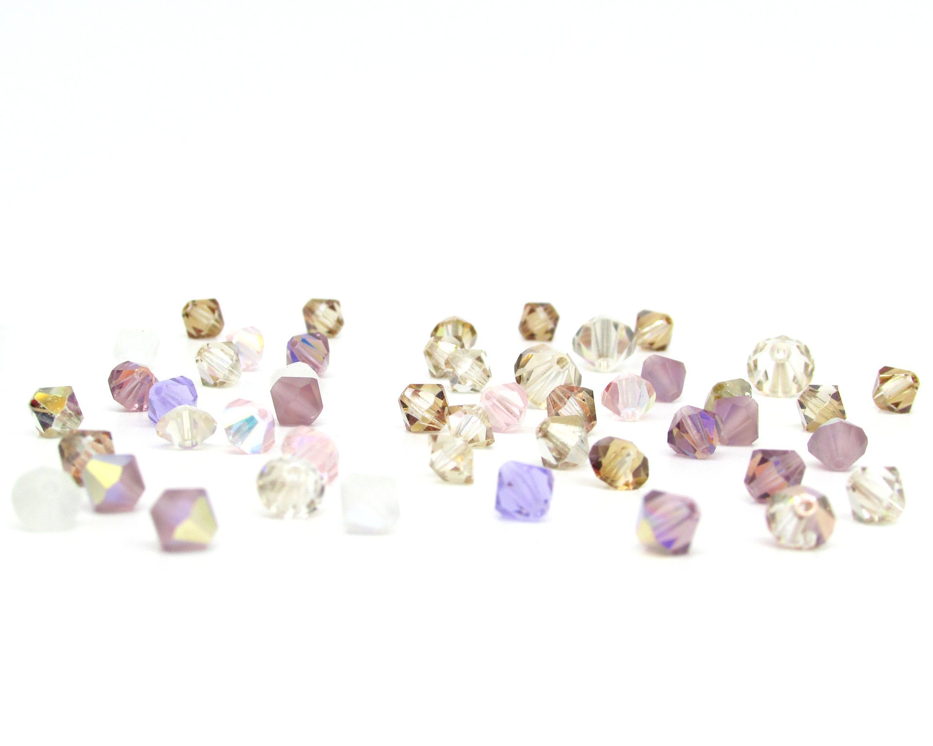 Czech Crystal Bead Mix, 4.5-8mm Faceted Bicone Assortment (48)