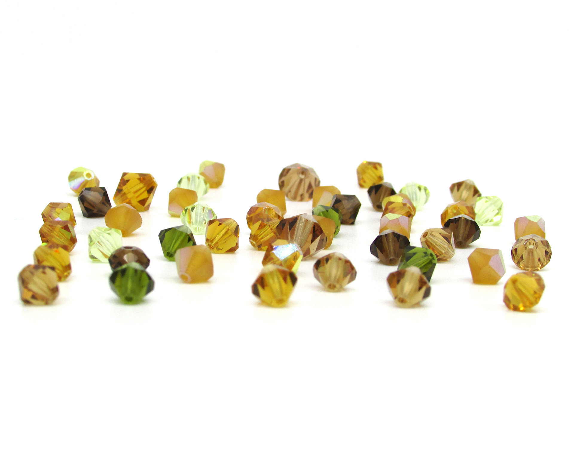 Czech Crystal Bead Mix, 4.5-8mm Faceted Bicone Assortment (48)