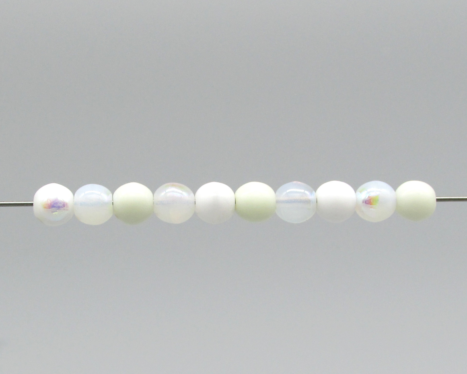 6mm Round Beads, Czech Pressed Glass Druks, Assorted Colors (40)