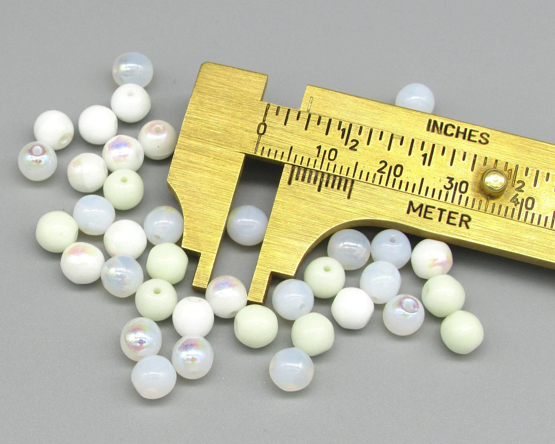 6mm Round Beads, Czech Pressed Glass Druks, Assorted Colors (40)