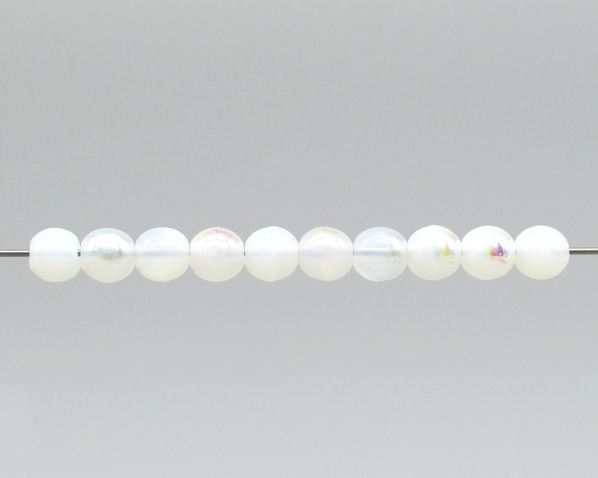 6mm Round Beads, Czech Pressed Glass Druks, Assorted Colors (40)