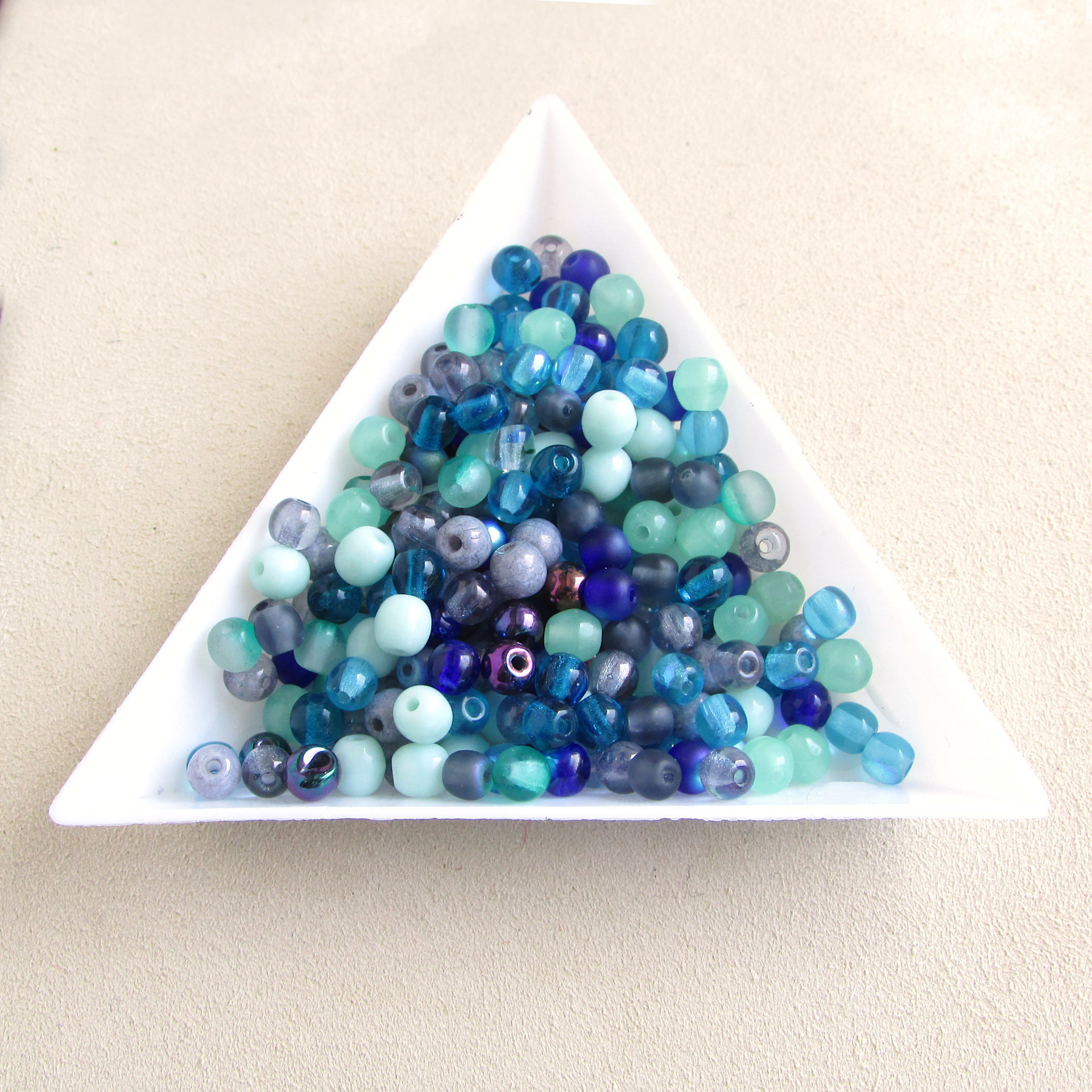 4mm Druk Round Glass Bead Mixes