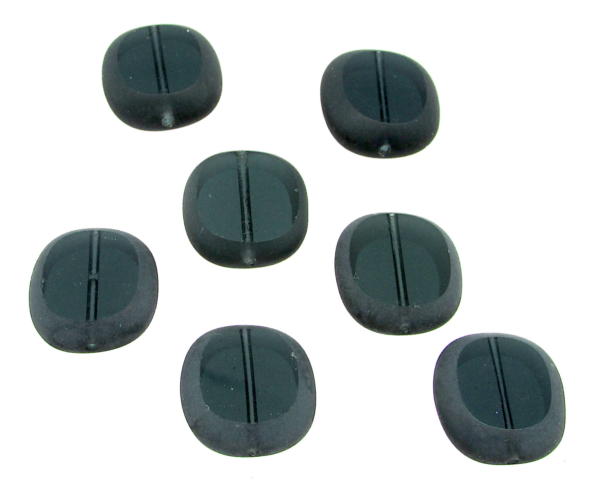 17x16mm Flat Rectangles, Czech 2-Cut Window Beads, Translucent Montana with Matte Edges (7)