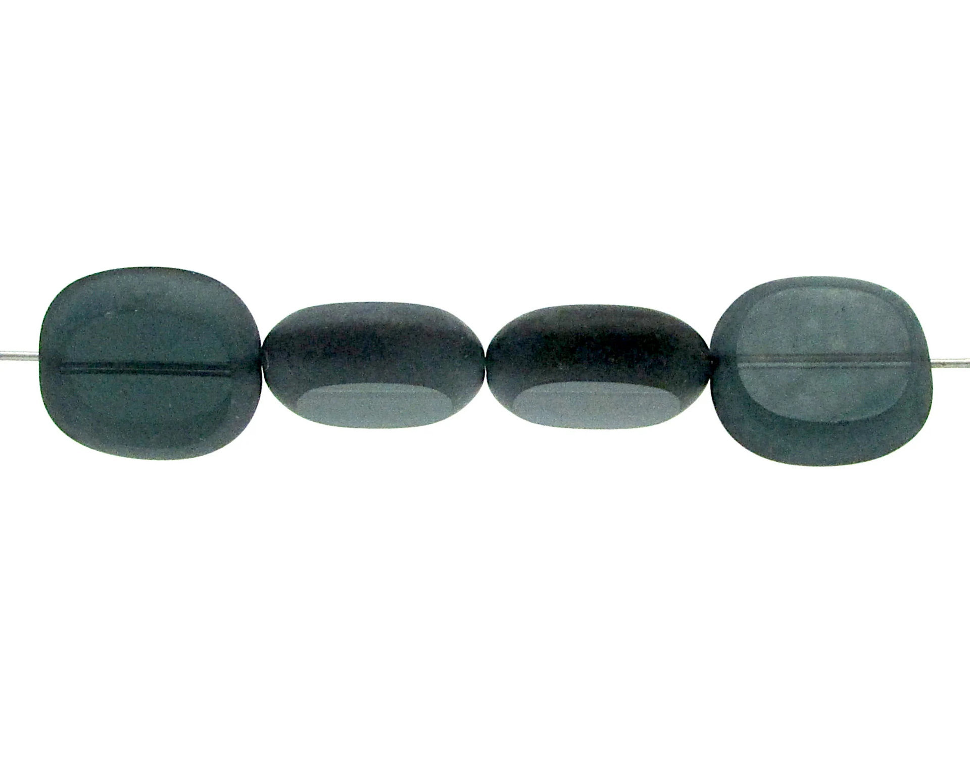 17x16mm Flat Rectangles, Czech 2-Cut Window Beads, Translucent Montana with Matte Edges (7)