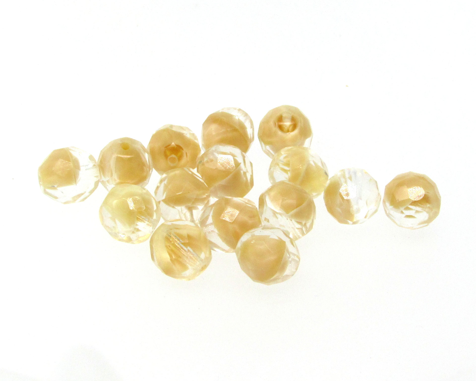 10mm Faceted Rounds, Fire Polished Czech Givre Beads
