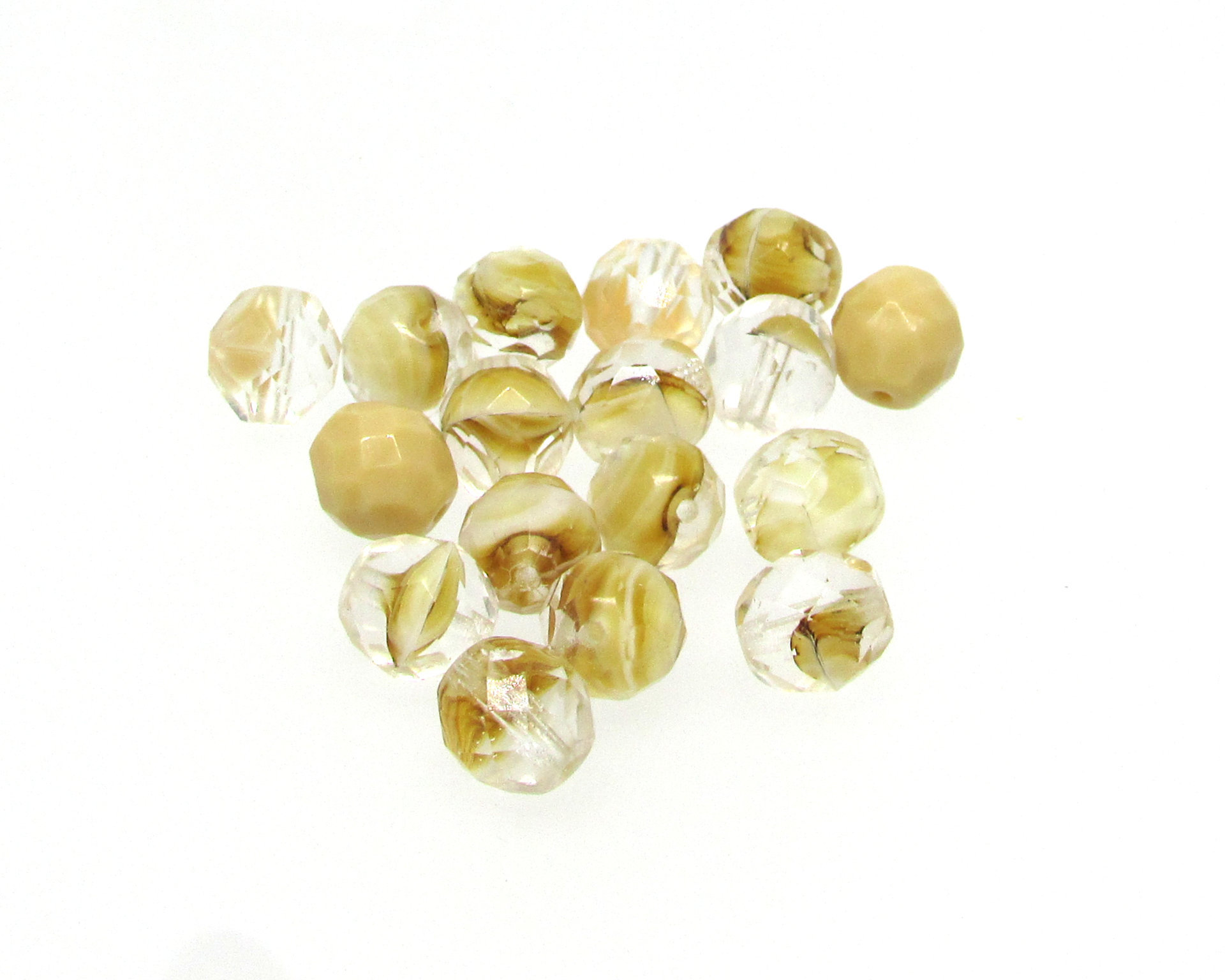 10mm Faceted Rounds, Fire Polished Czech Givre Beads