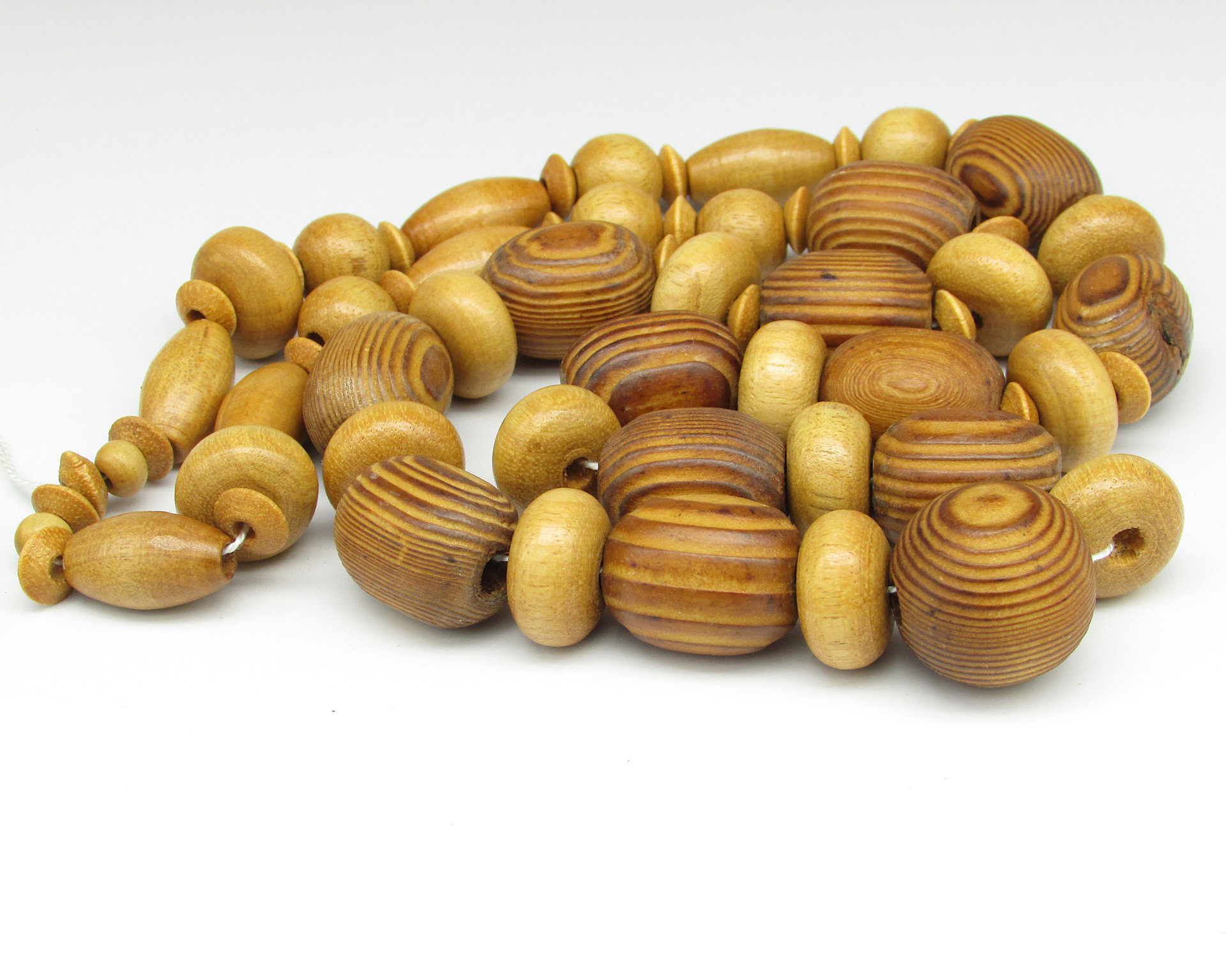 Varnished Wooden Bead Strand