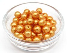 8mm Orange Glass Pearl Beads
