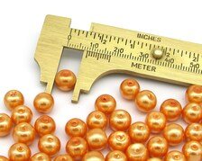 8mm Orange Glass Pearl Beads