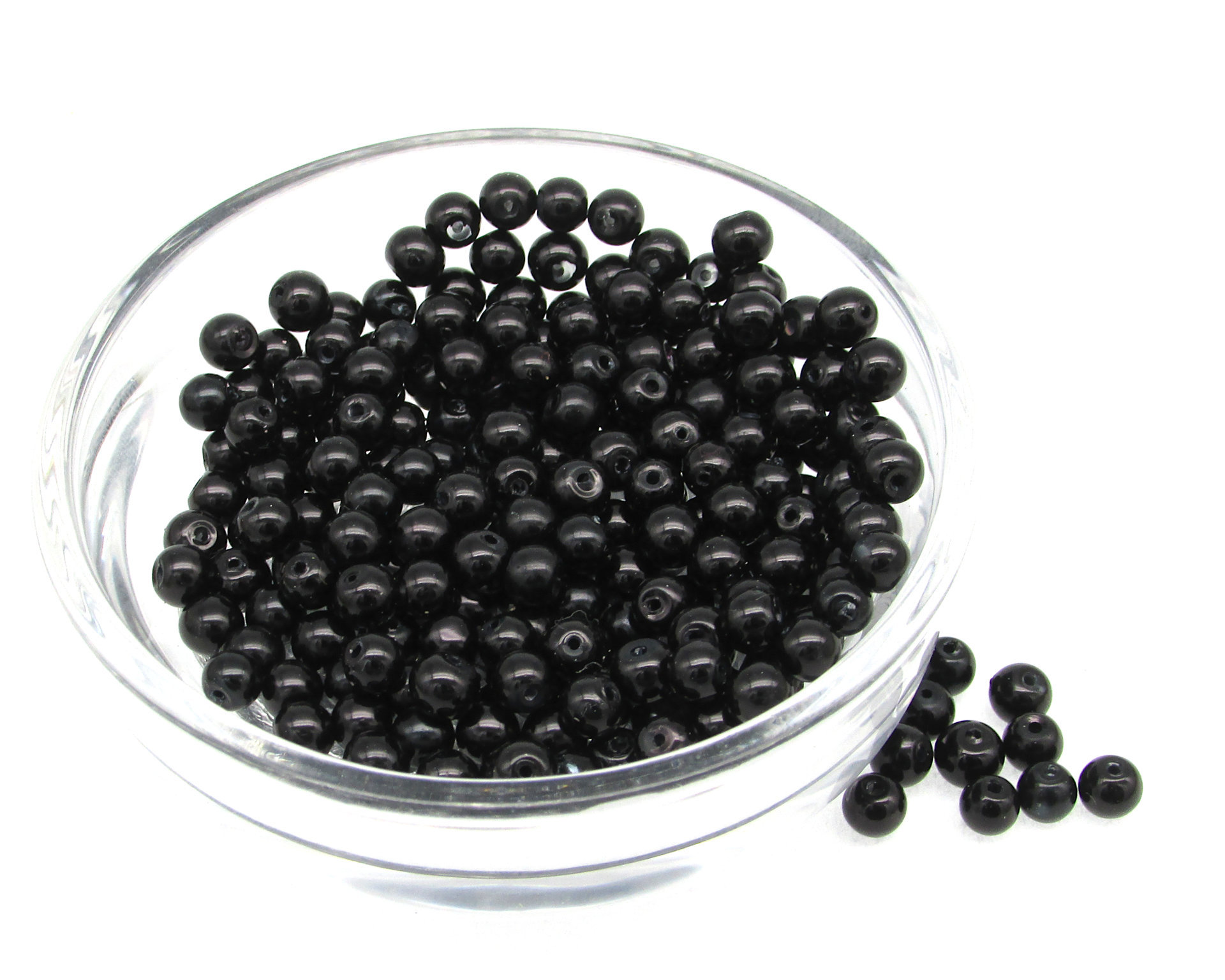 4mm Round Glass Pearls in Assorted Neutral Shades (20g)