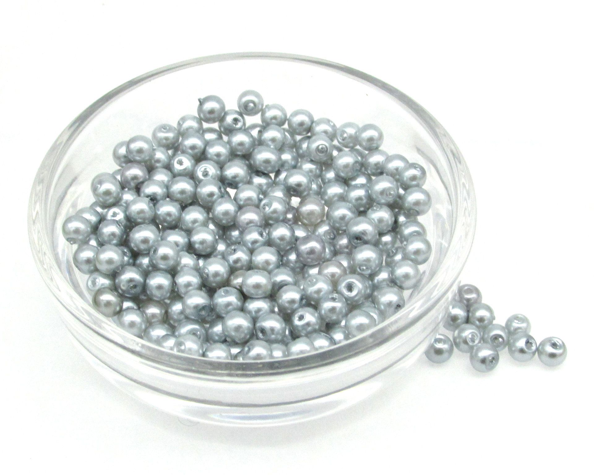 4mm Round Glass Pearls in Assorted Neutral Shades (20g)