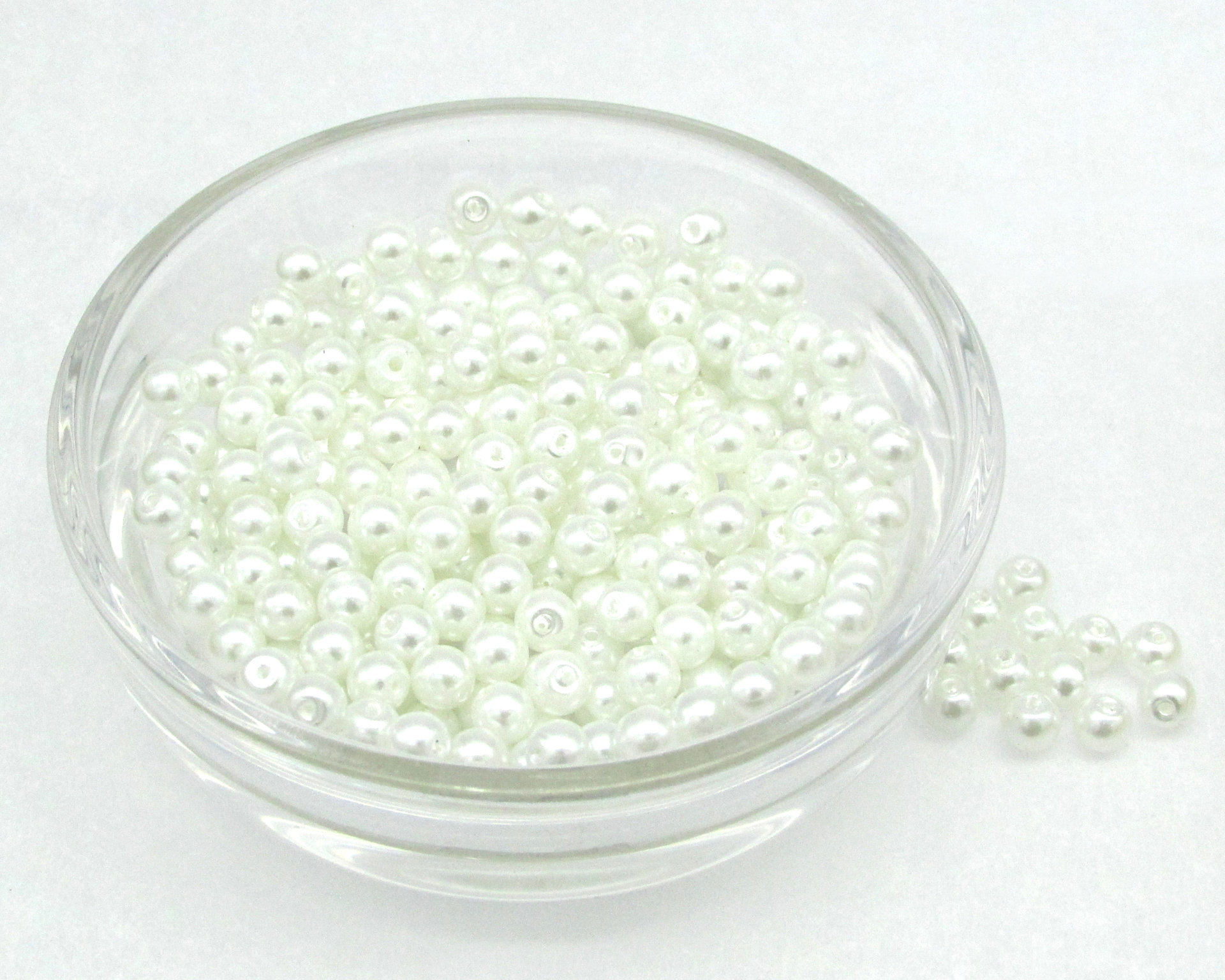 4mm Round Glass Pearls in Assorted Neutral Shades (20g)