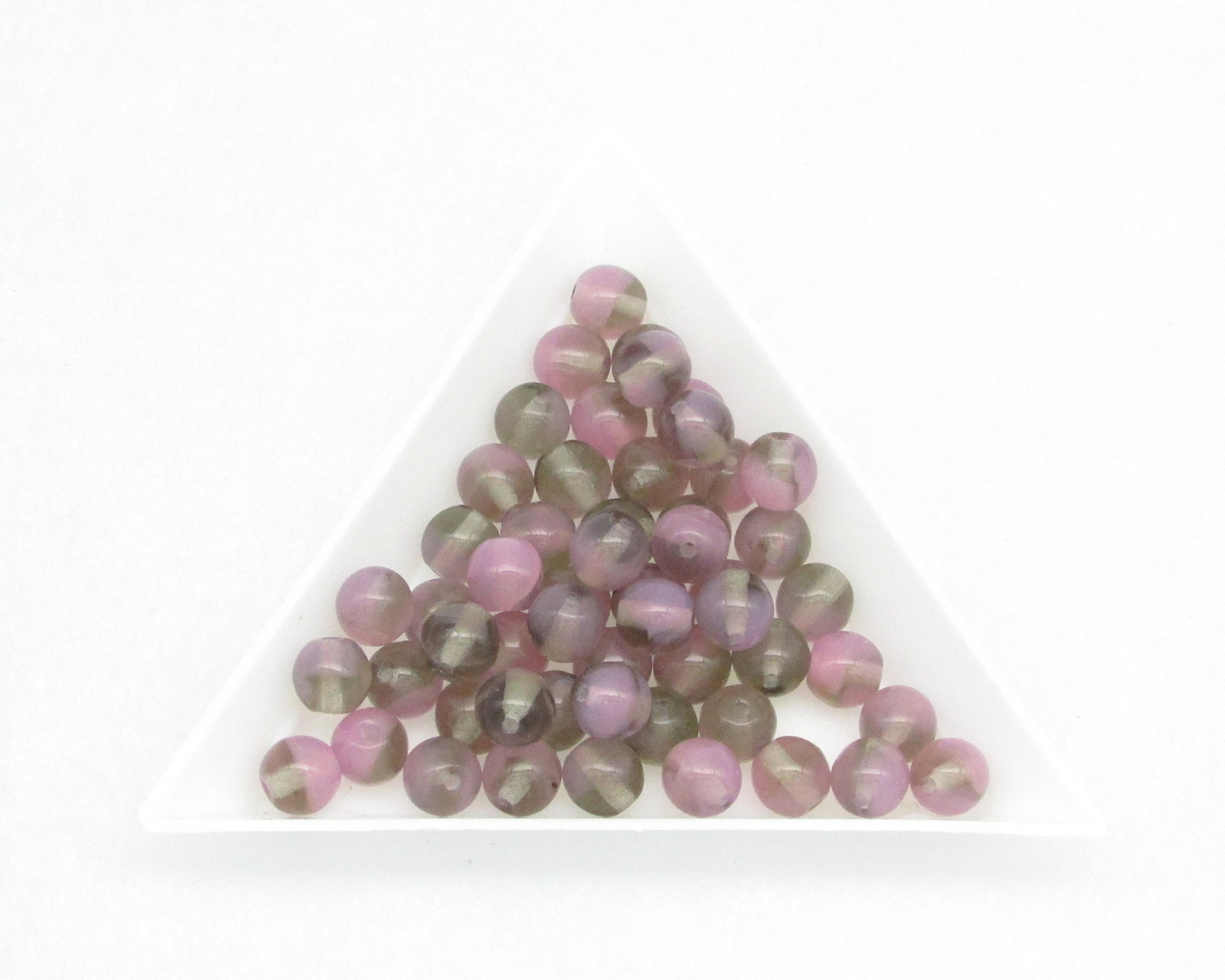 6mm Round Beads, Czech Pressed Glass Druks, Assorted Colors (40)