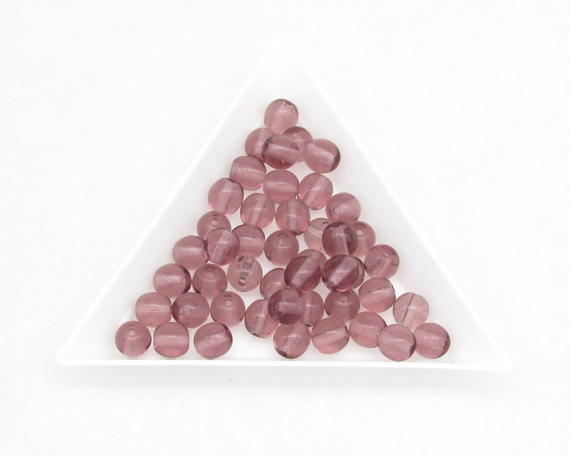 6mm Round Beads, Czech Pressed Glass Druks, Assorted Colors (40)