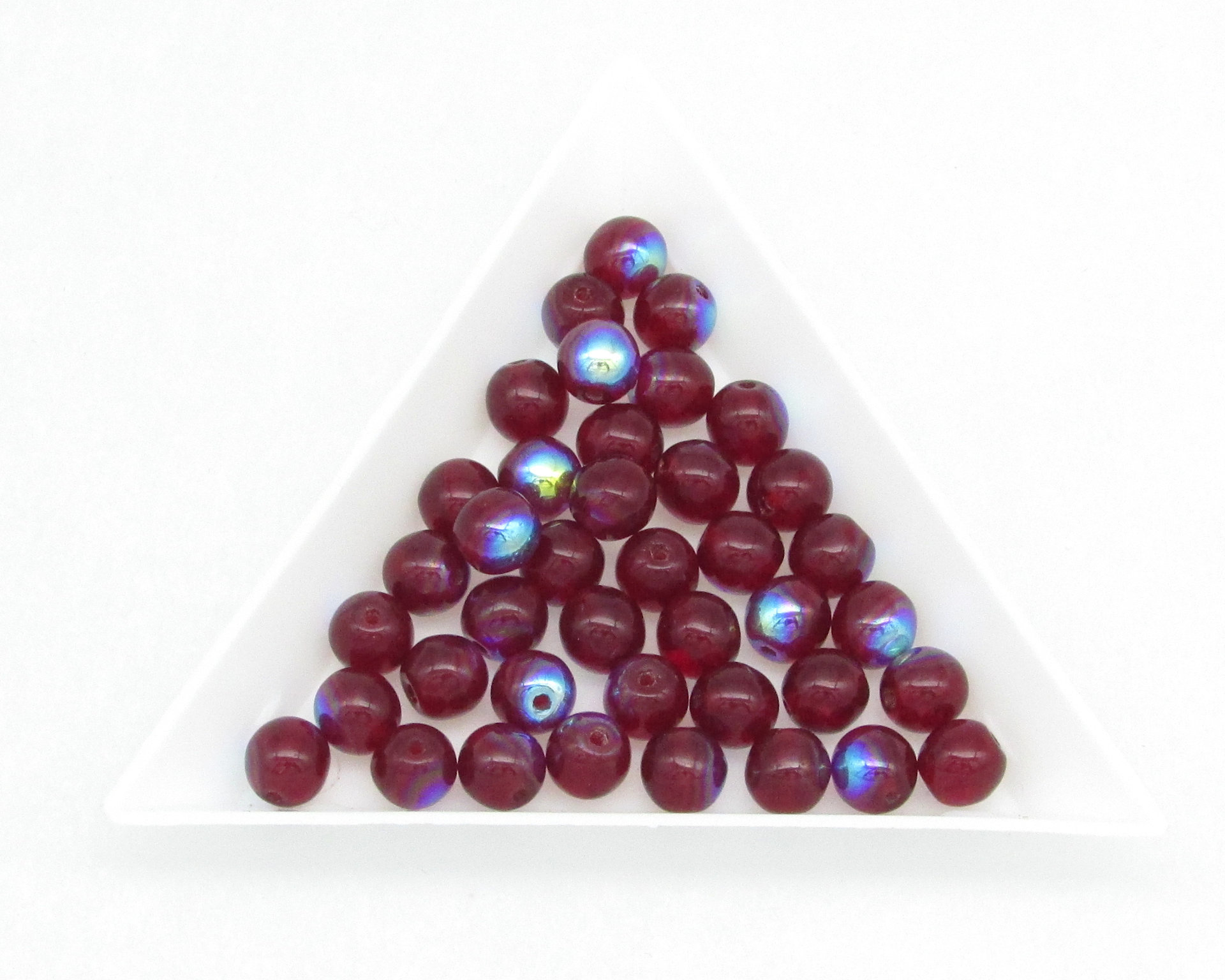 6mm Round Beads, Czech Pressed Glass Druks, Assorted Colors (40)