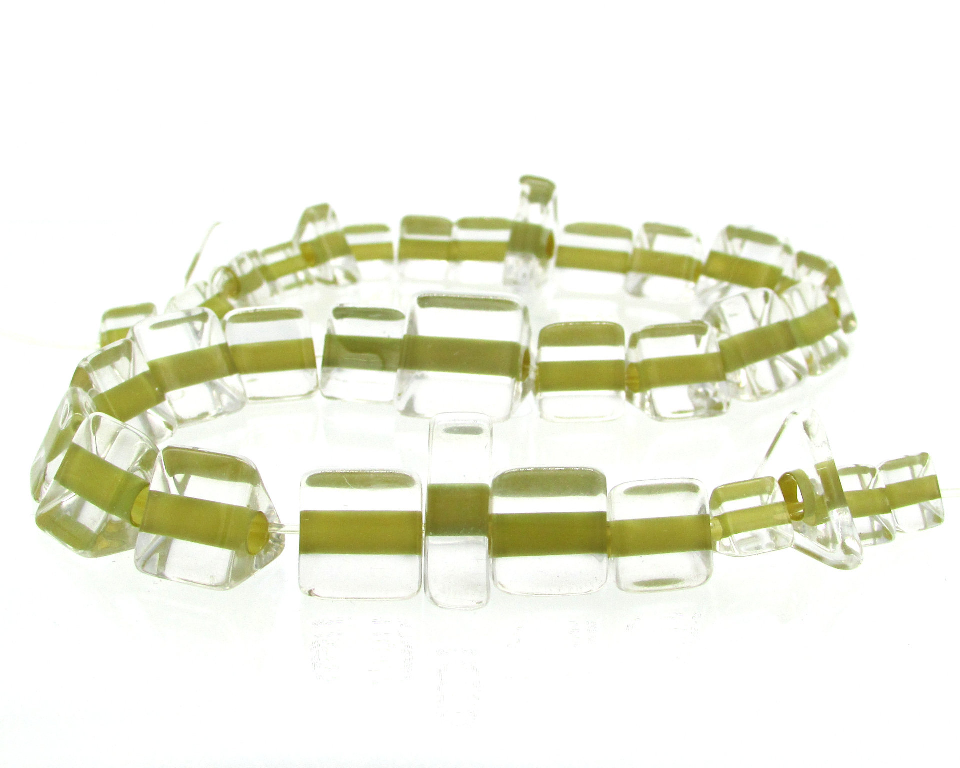 Khaki Furnace Glass Triangular Beads 