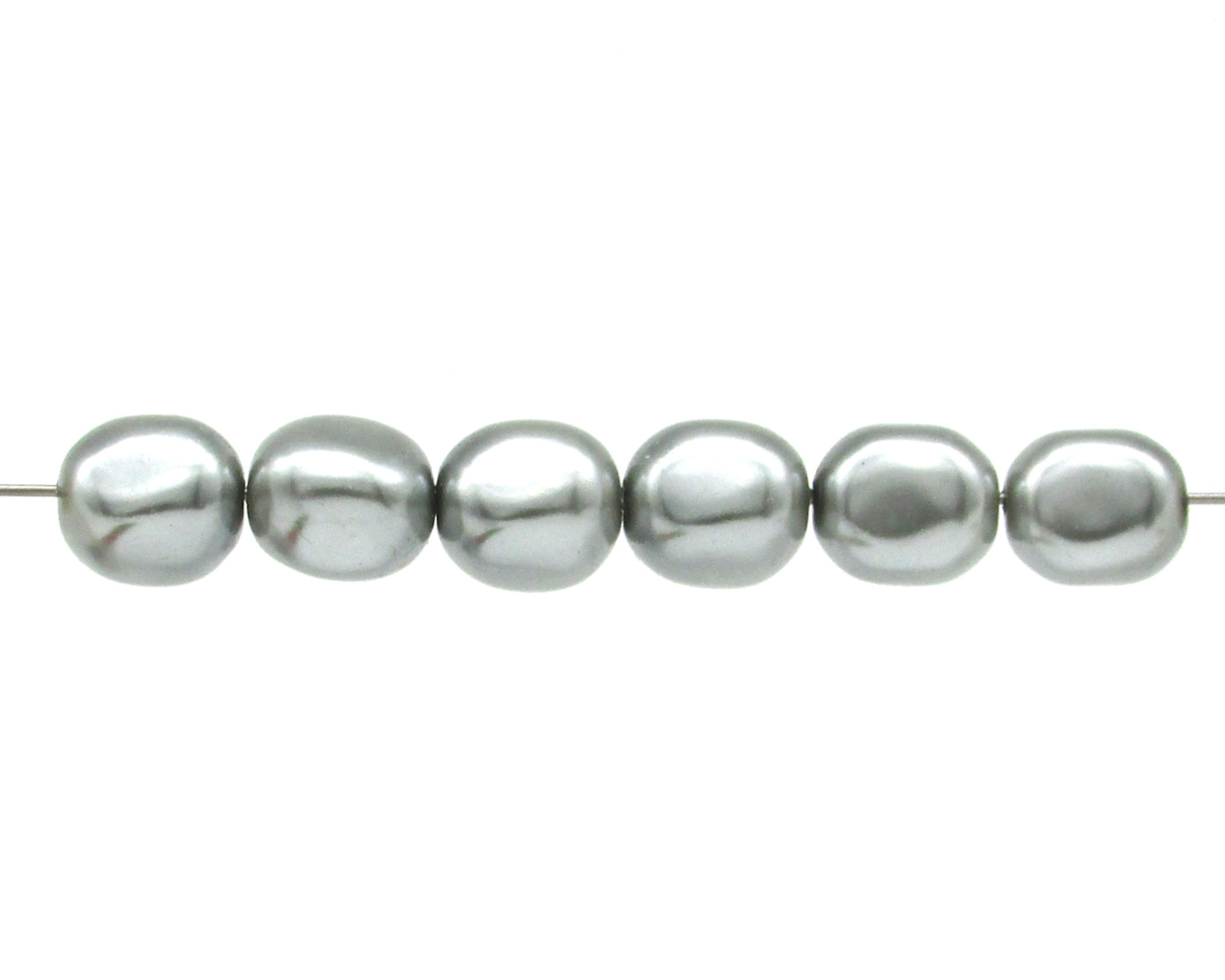 Silver 12mm Plastic Pearl Nugget Beads