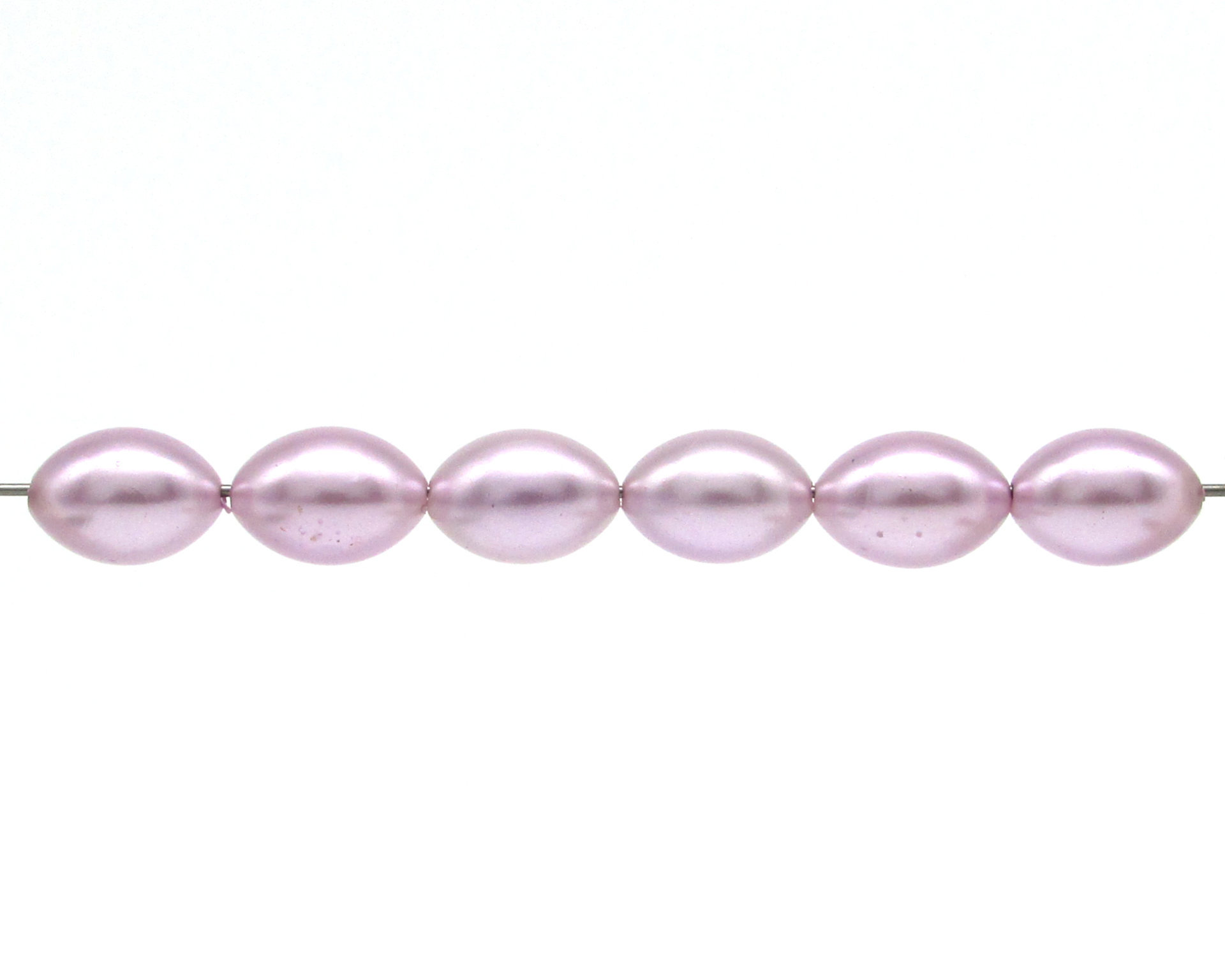 12x8.5mm Rice Beads, Vintage Light Purple Tapered Oval Plastic Faux Pearls (36)